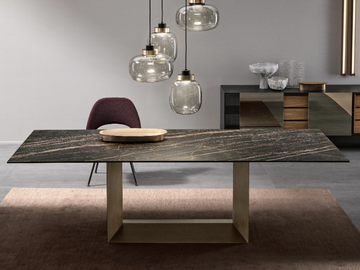 T5 E - Extending rectangular ceramic and metal table by Tonelli Design - view 2